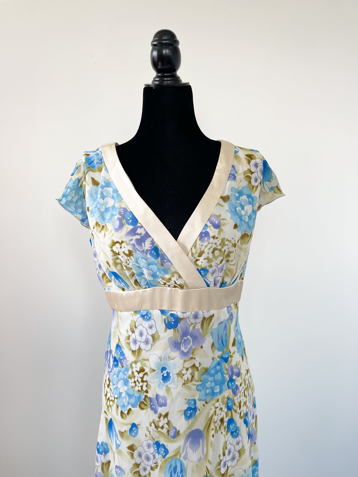 Vintage Y2K Floral and Satin Maxi Dress