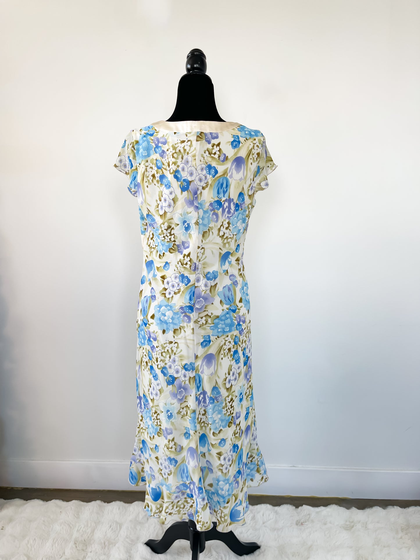 Vintage Y2K Floral and Satin Maxi Dress