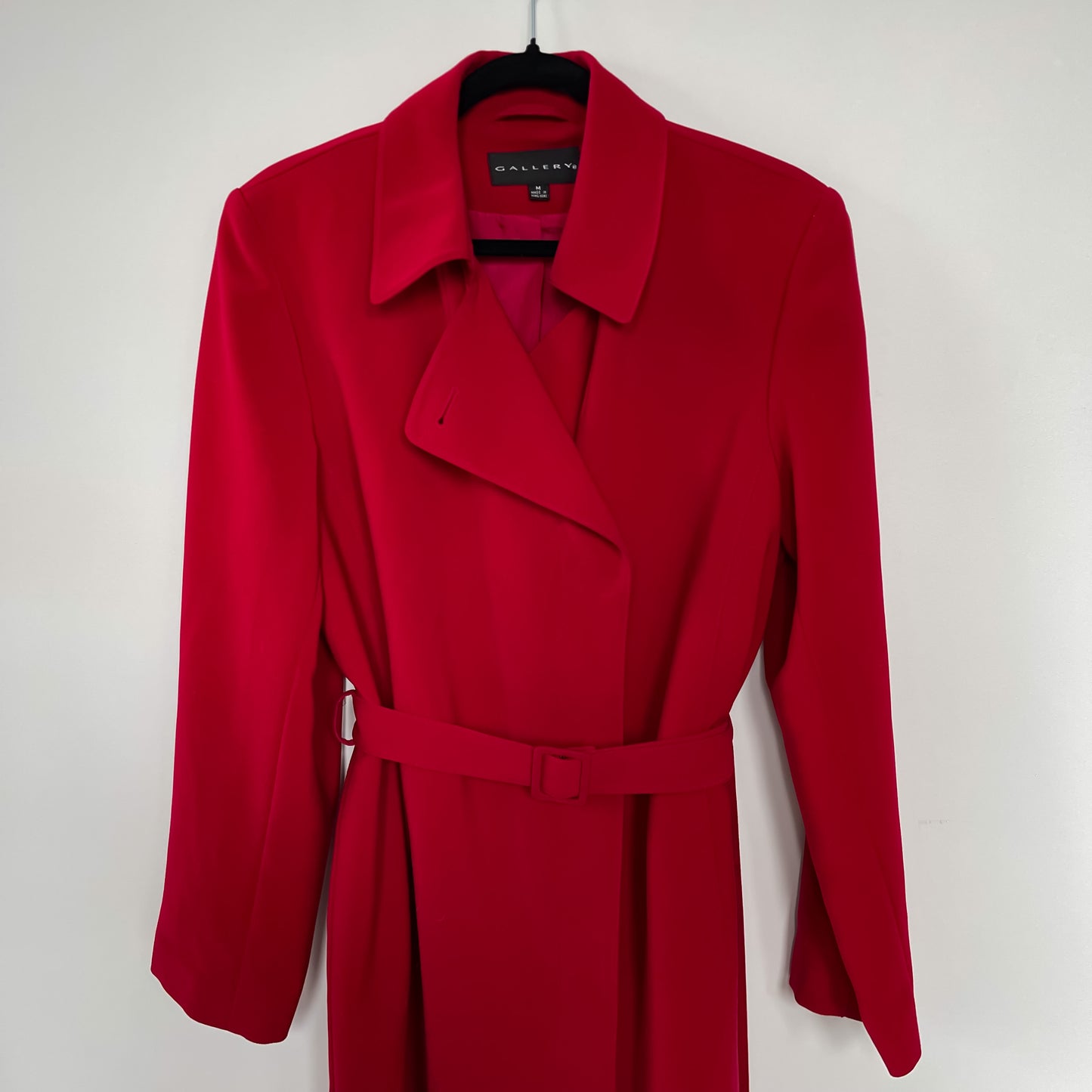 Gallery Trench Coat in Crimson Red