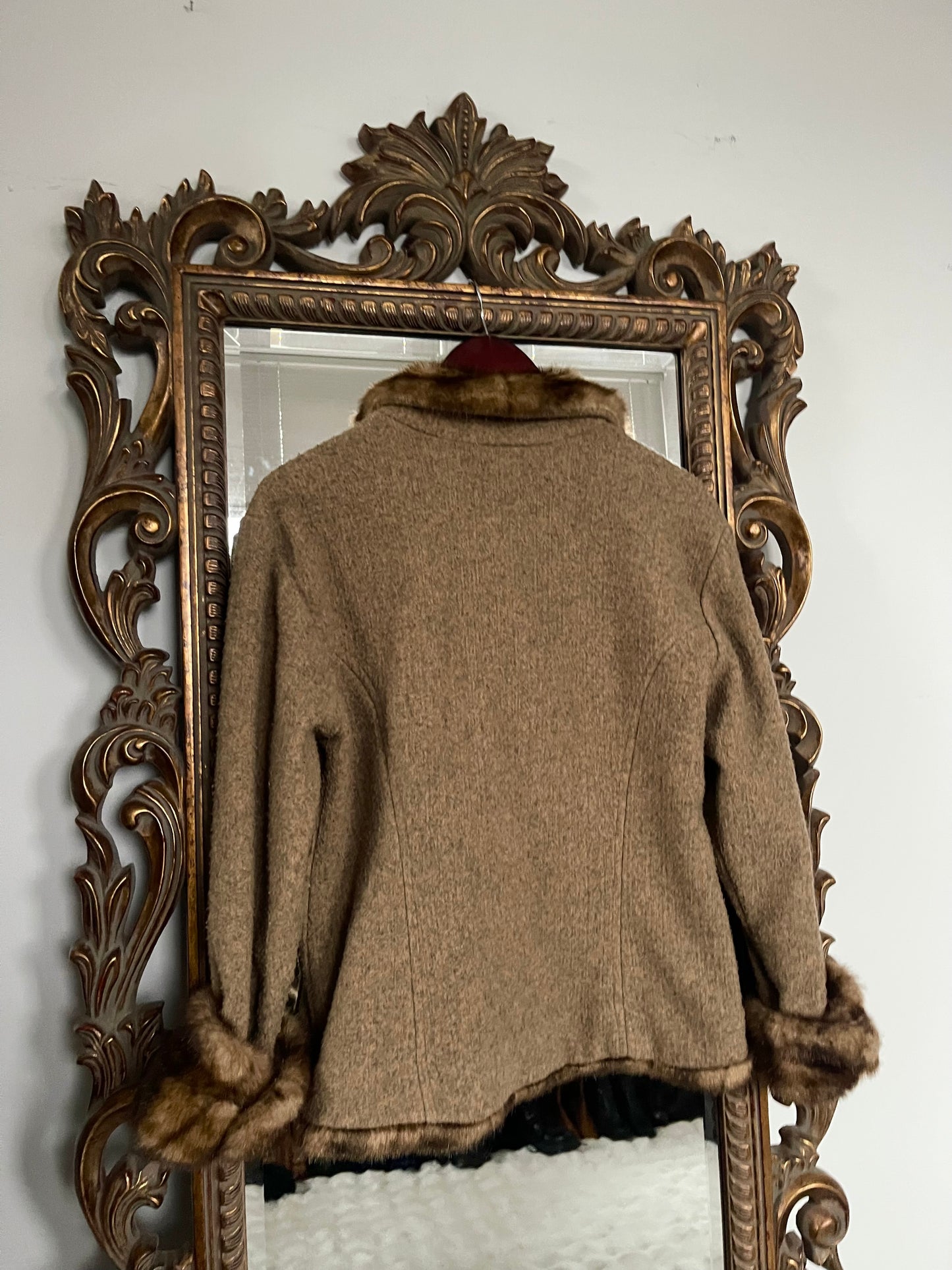 Tasha Pollizi Faux Fur Trimmed Jacket