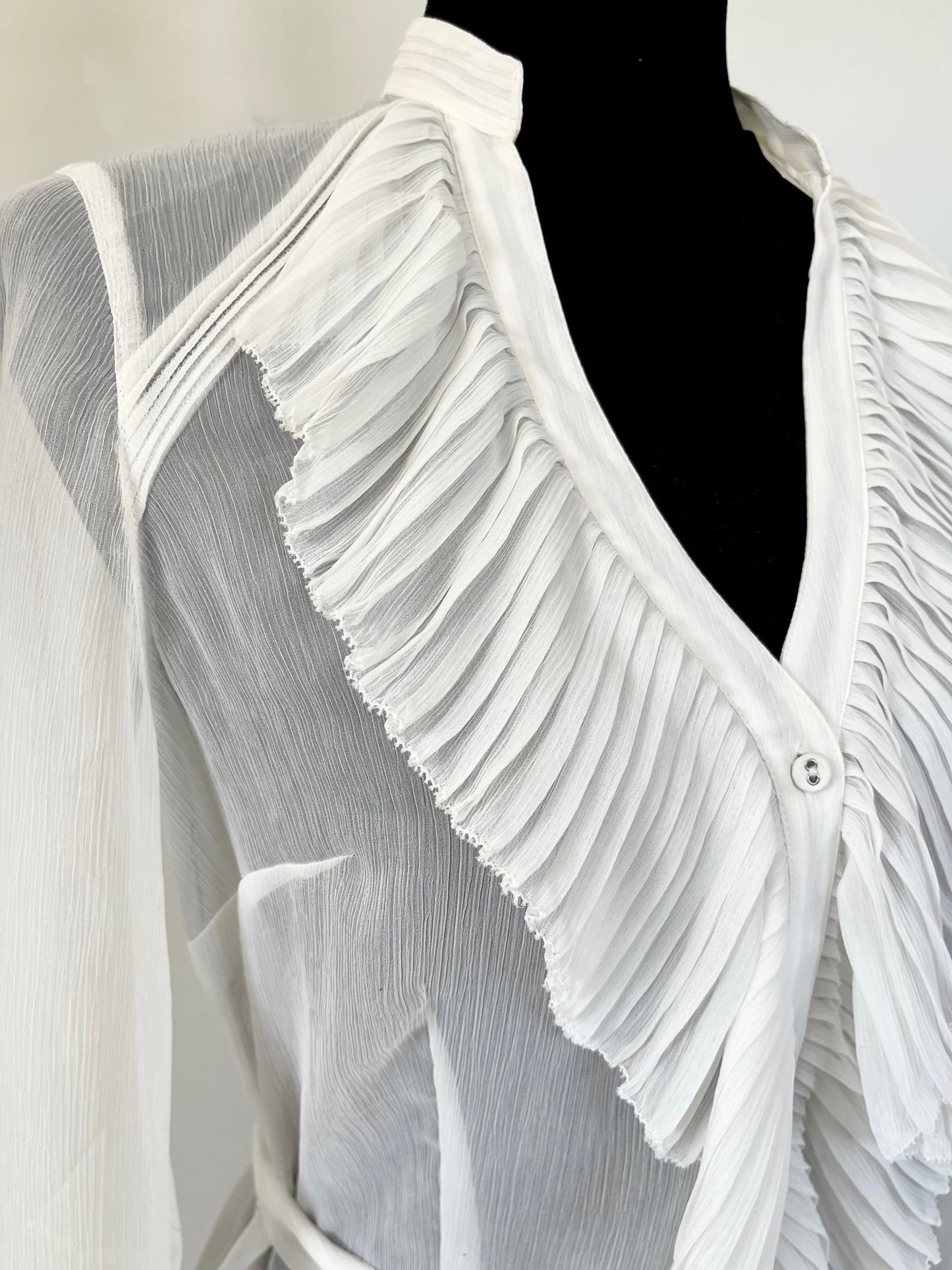90s Vintage Silk Ruffle Top