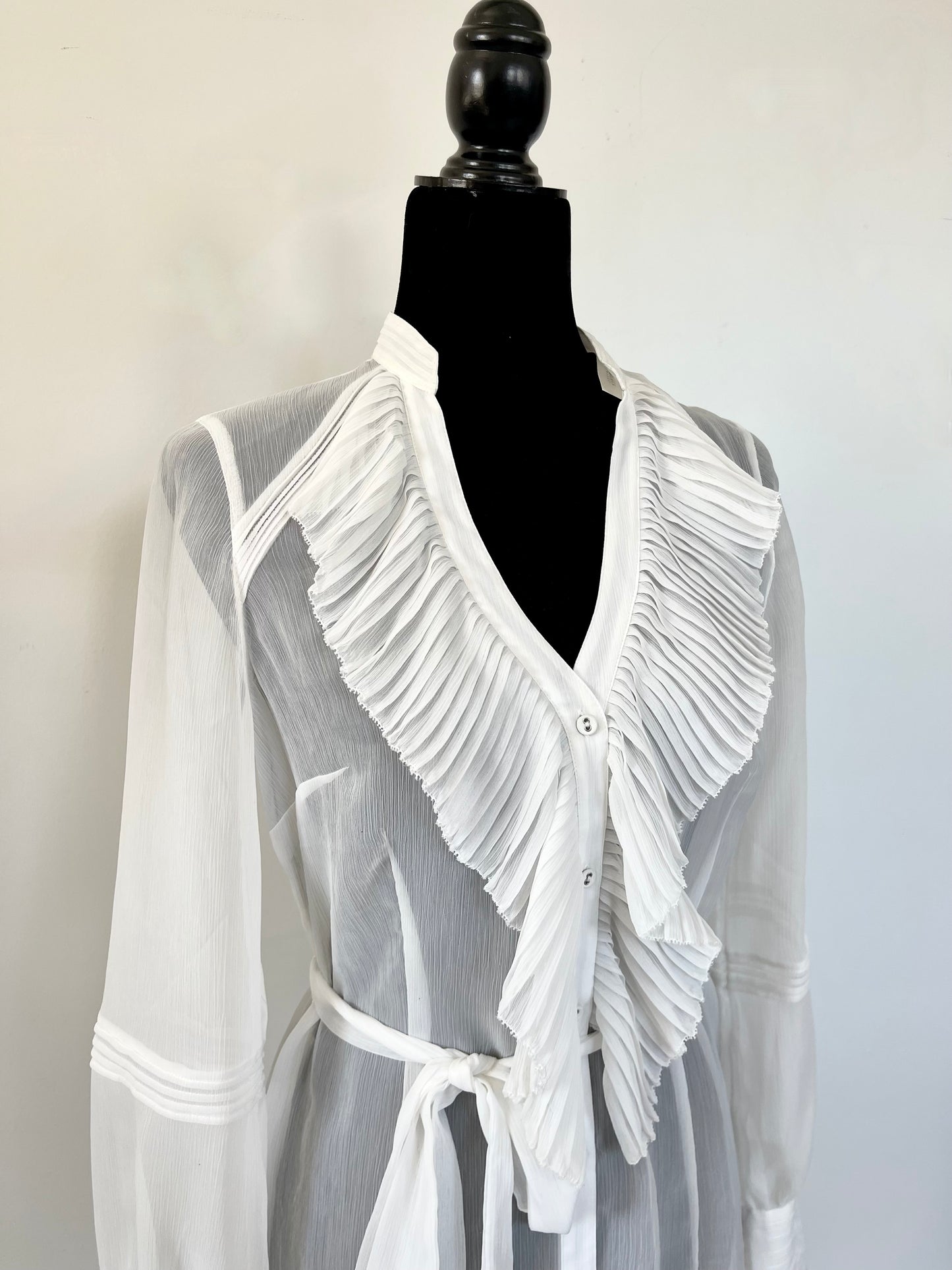 90s Vintage Silk Ruffle Top