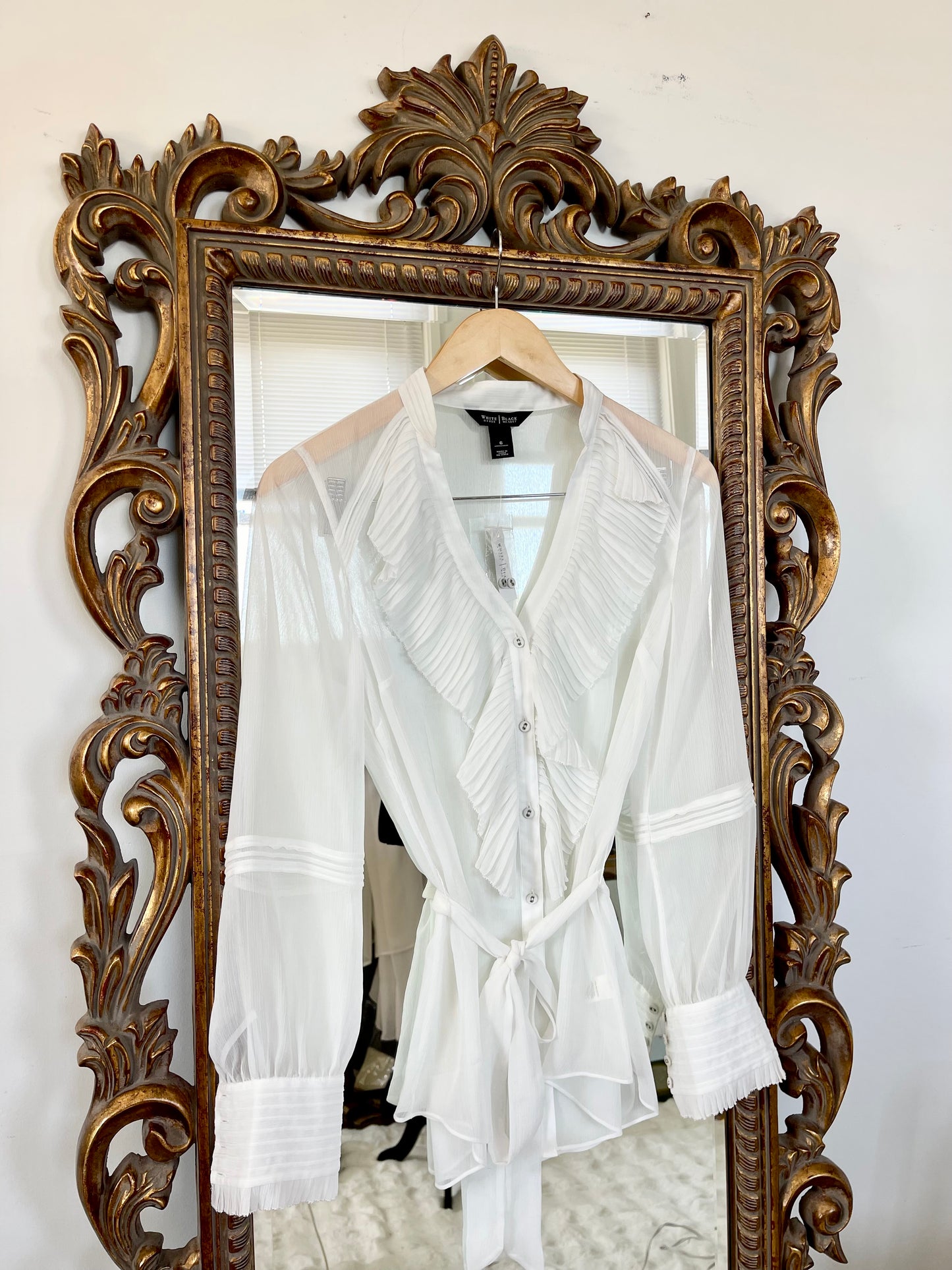 90s Vintage Silk Ruffle Top