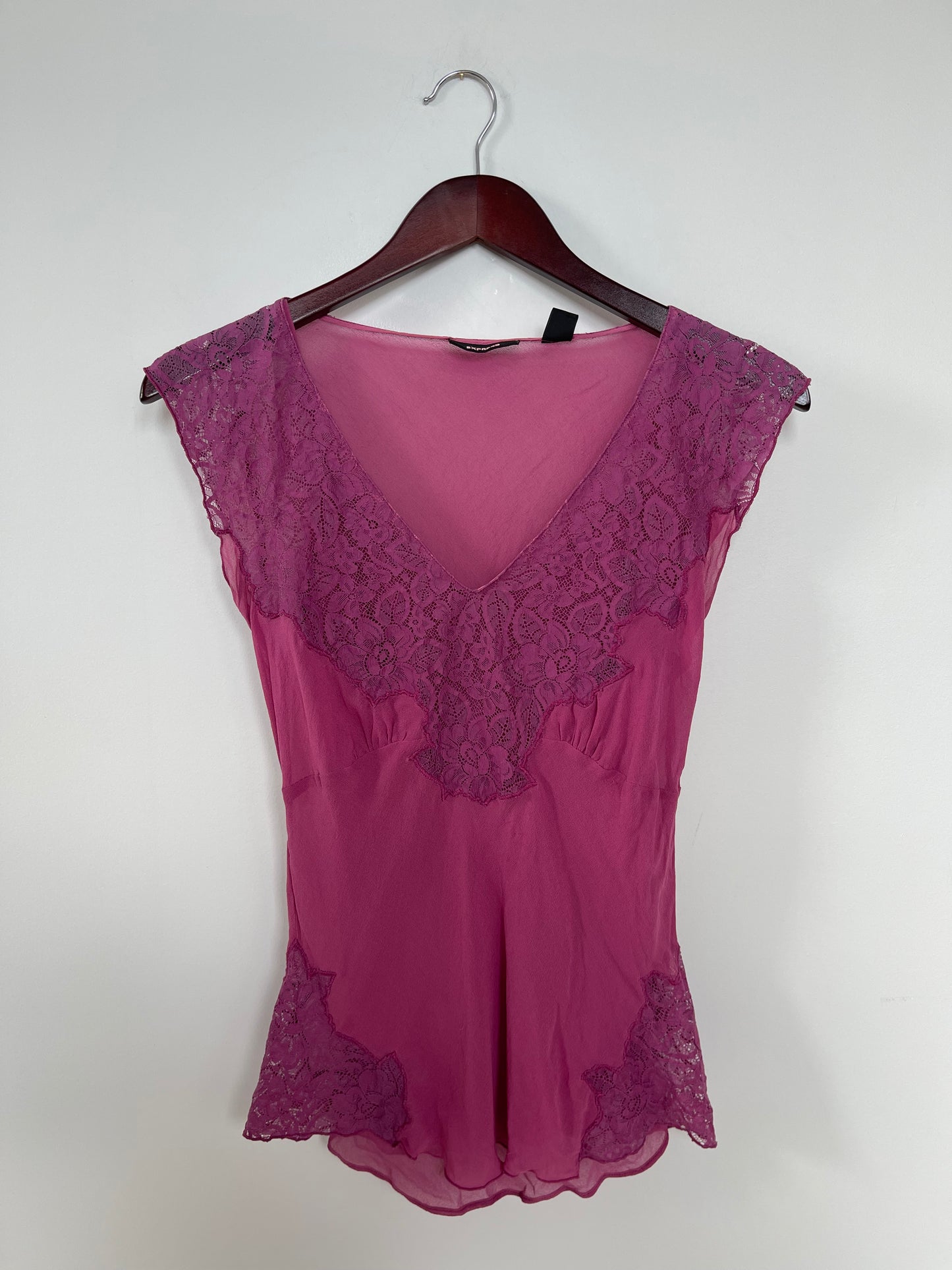 Vintage Y2K 100% Silk Lace Top