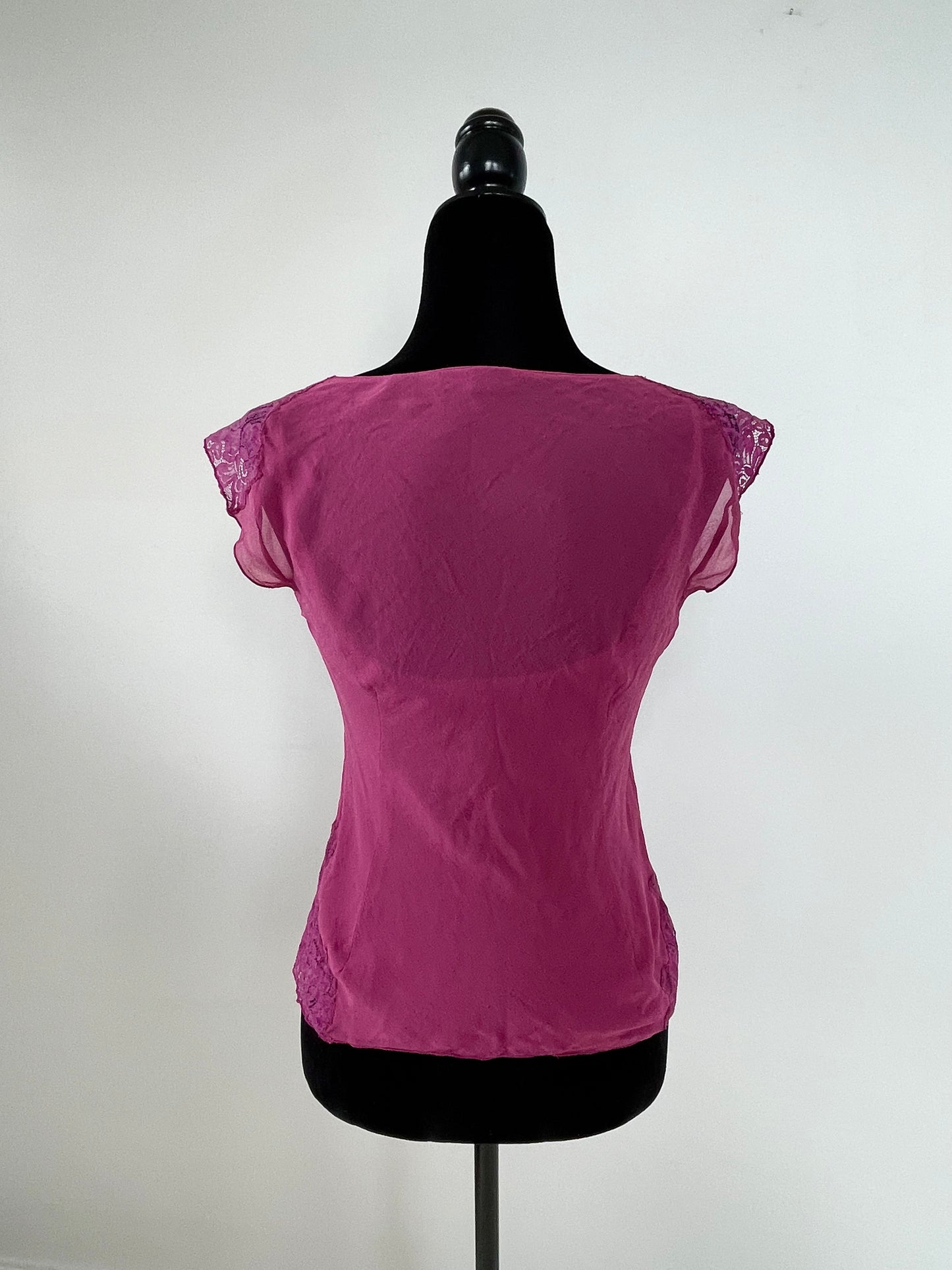 Vintage Y2K 100% Silk Lace Top