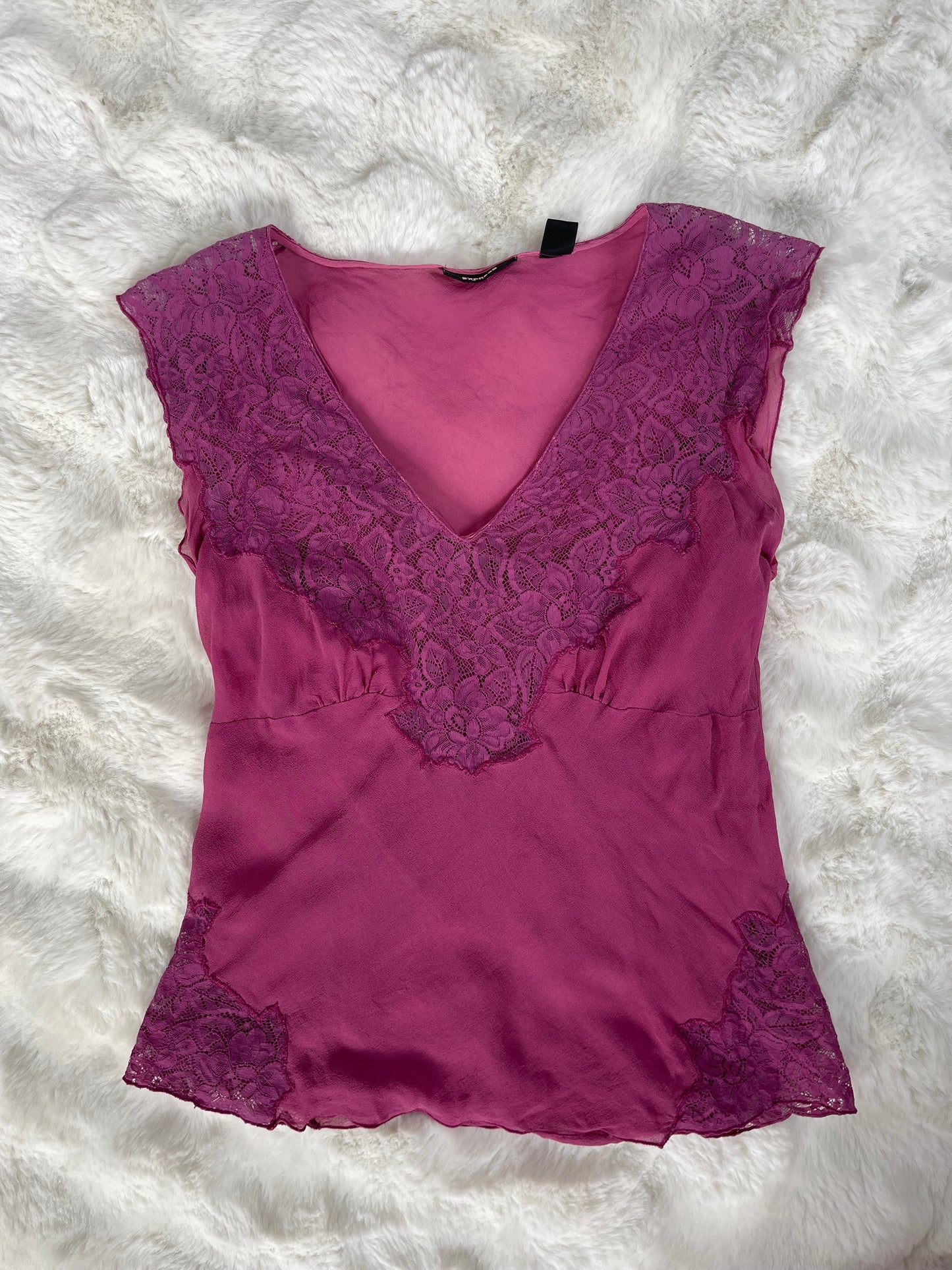 Vintage Y2K 100% Silk Lace Top