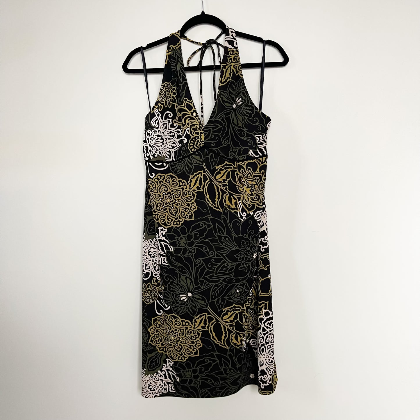 Vintage 90s Halter Dress in Tribal Floral