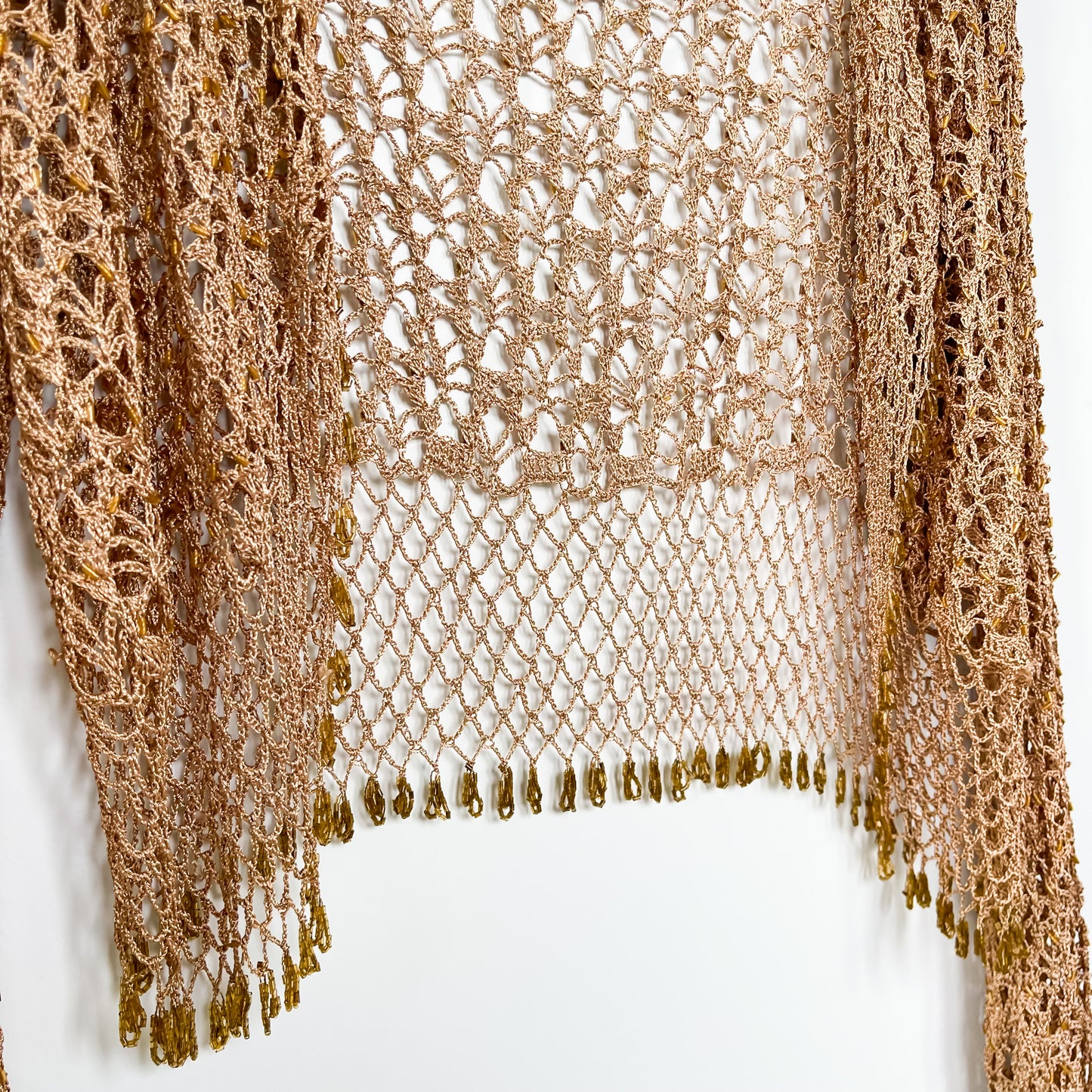 Vintage 90s Beaded Crocheted Cardigan