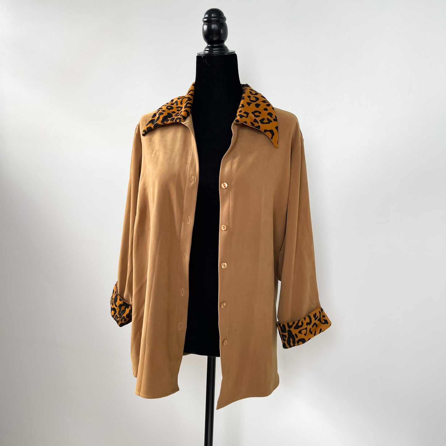 Vintage Leopard Print Shirt Jacket
