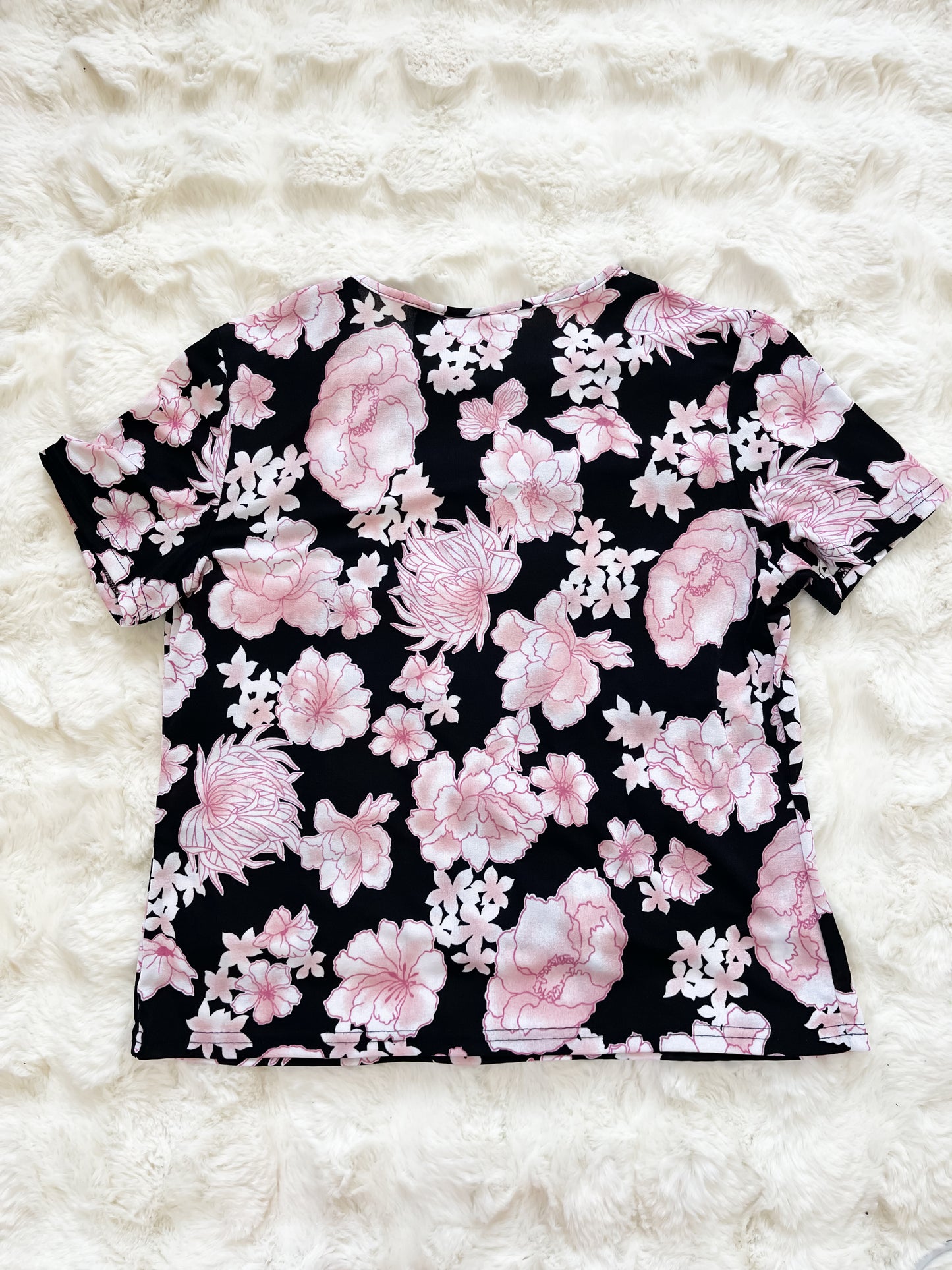Vintage Floral Knit Top in Pink Floral