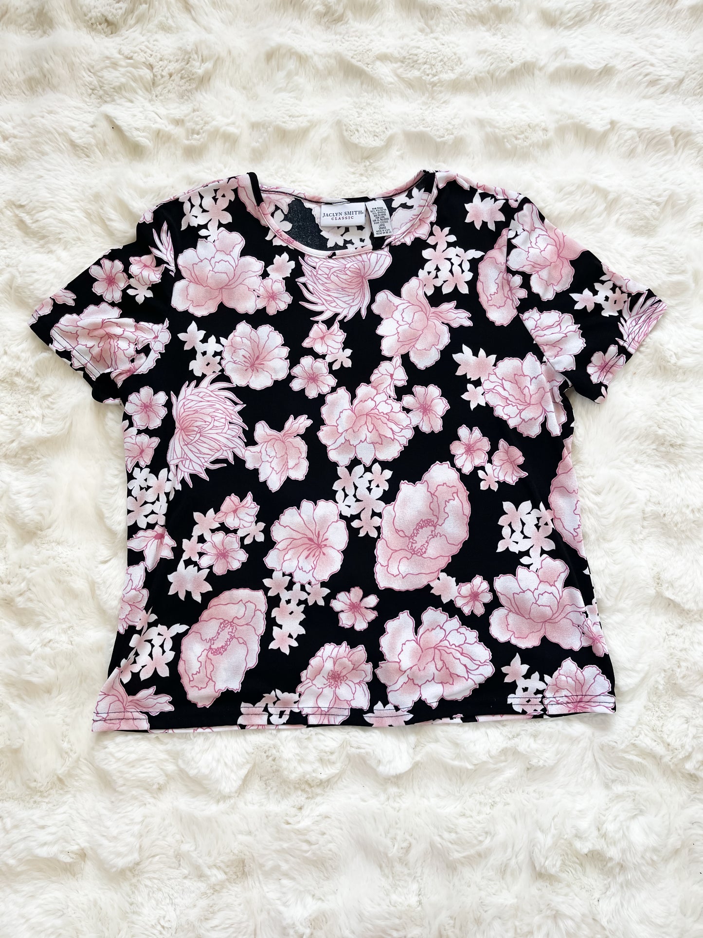 Vintage Floral Knit Top in Pink Floral