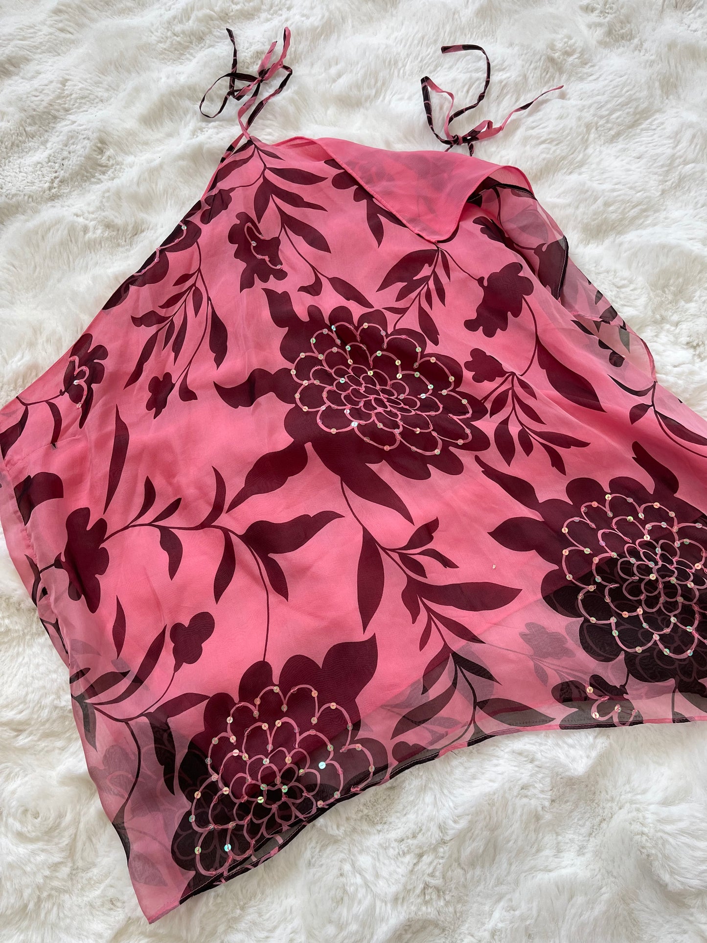 Vintage Y2K 100% Silk One Shoulder Top