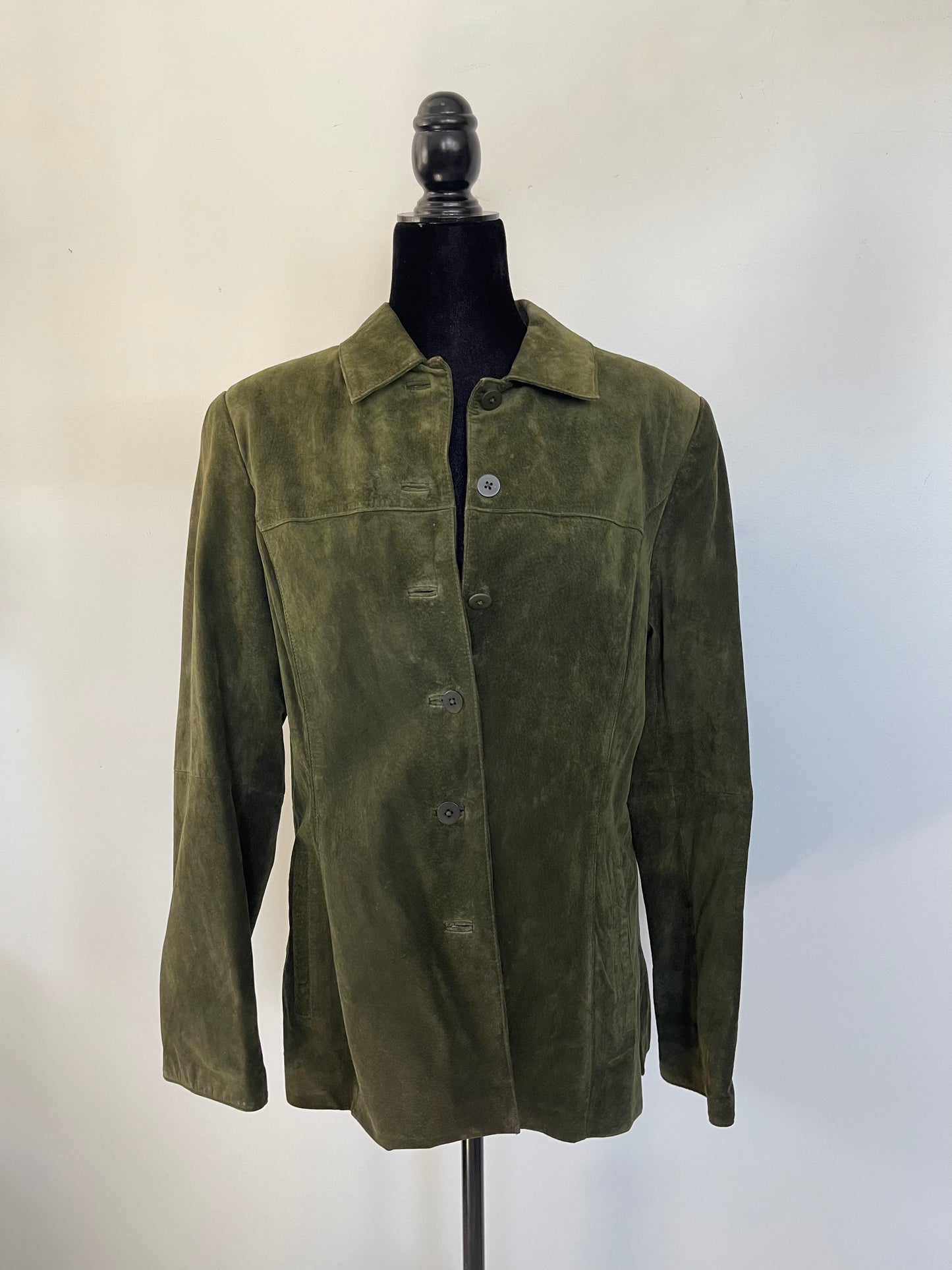 Vintage Lord & Taylor Olive Green Suede Jacket