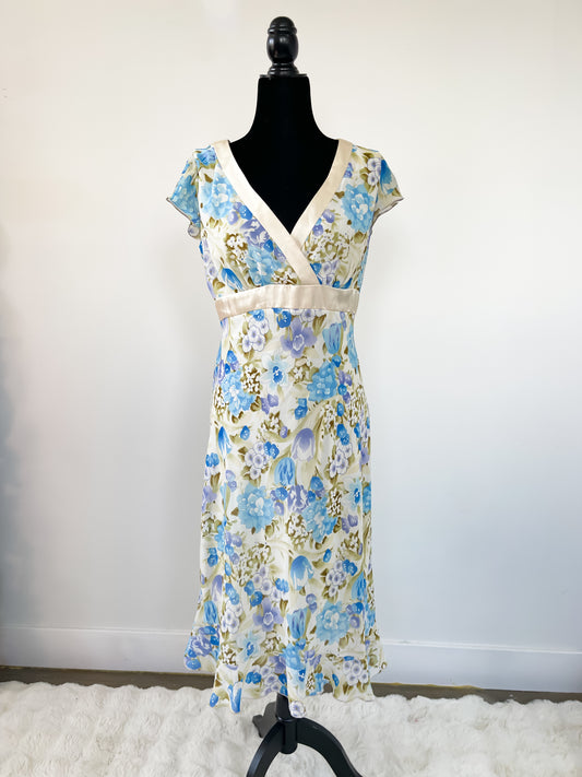 Vintage Y2K Floral and Satin Maxi Dress