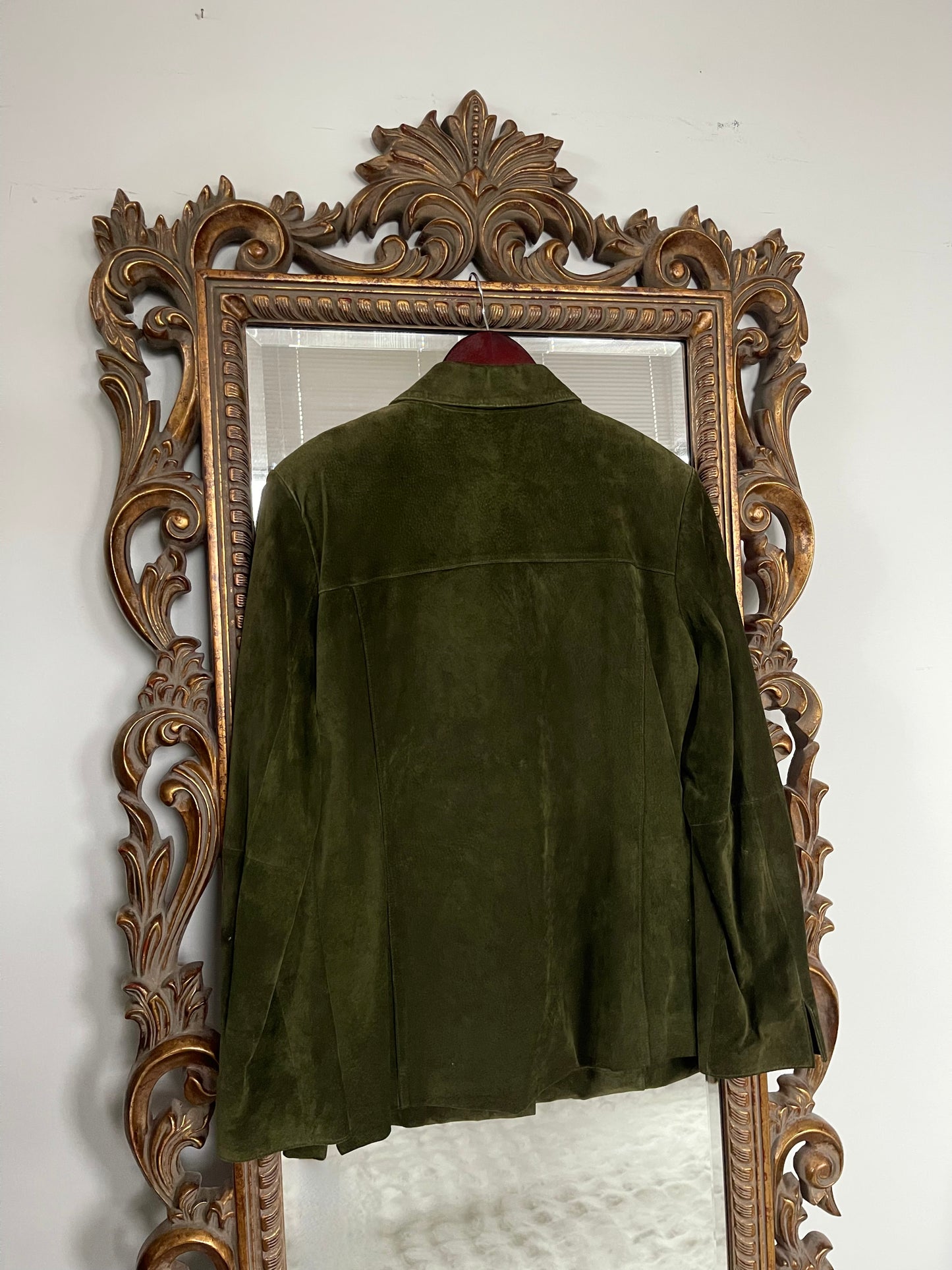 Vintage Lord & Taylor Olive Green Suede Jacket