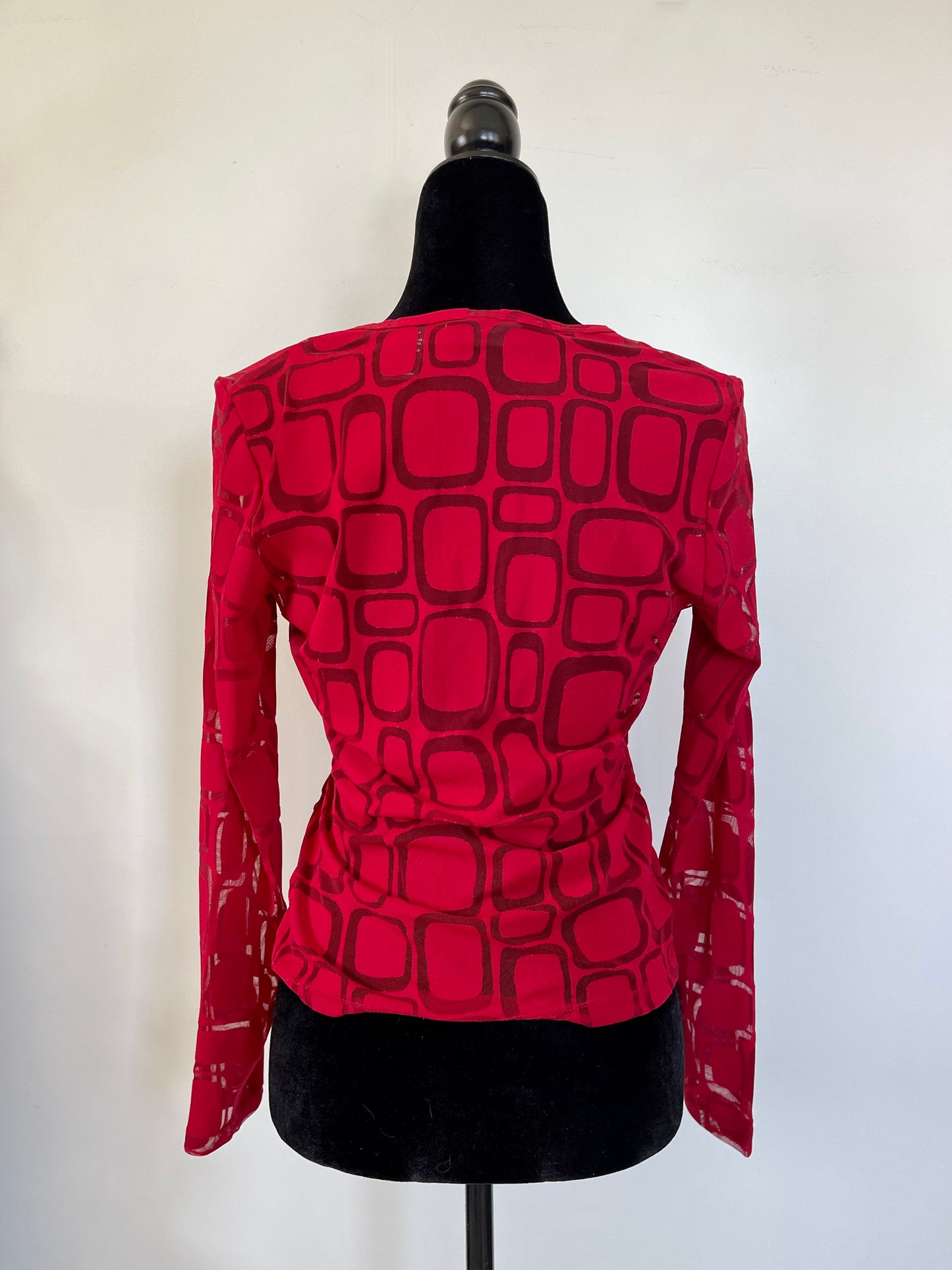 Retro Wrap Top in Cherry Red