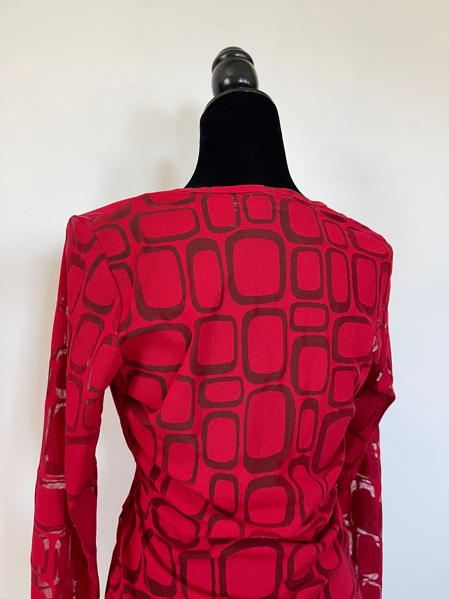 Retro Wrap Top in Cherry Red