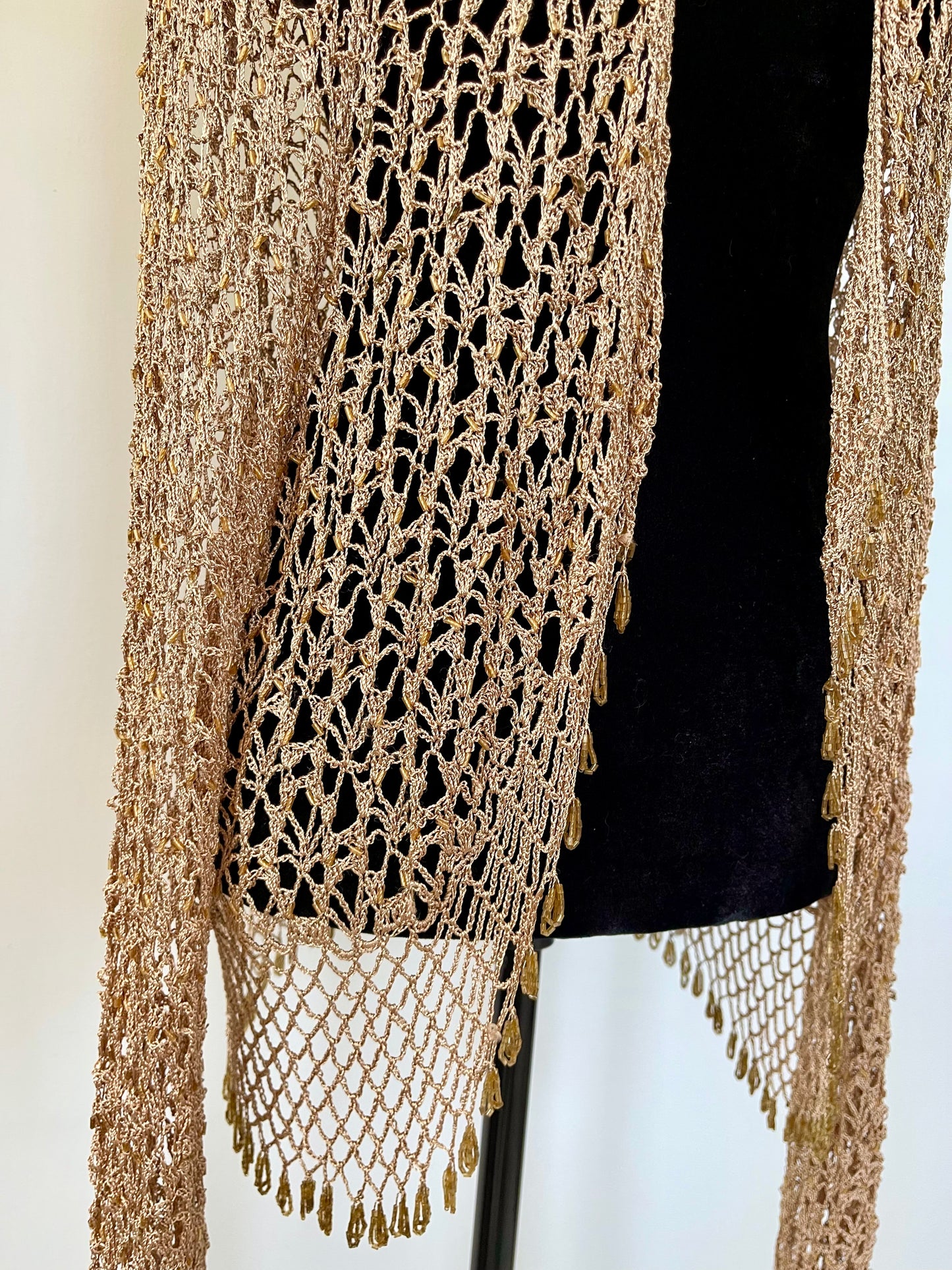 Vintage 90s Beaded Crocheted Cardigan
