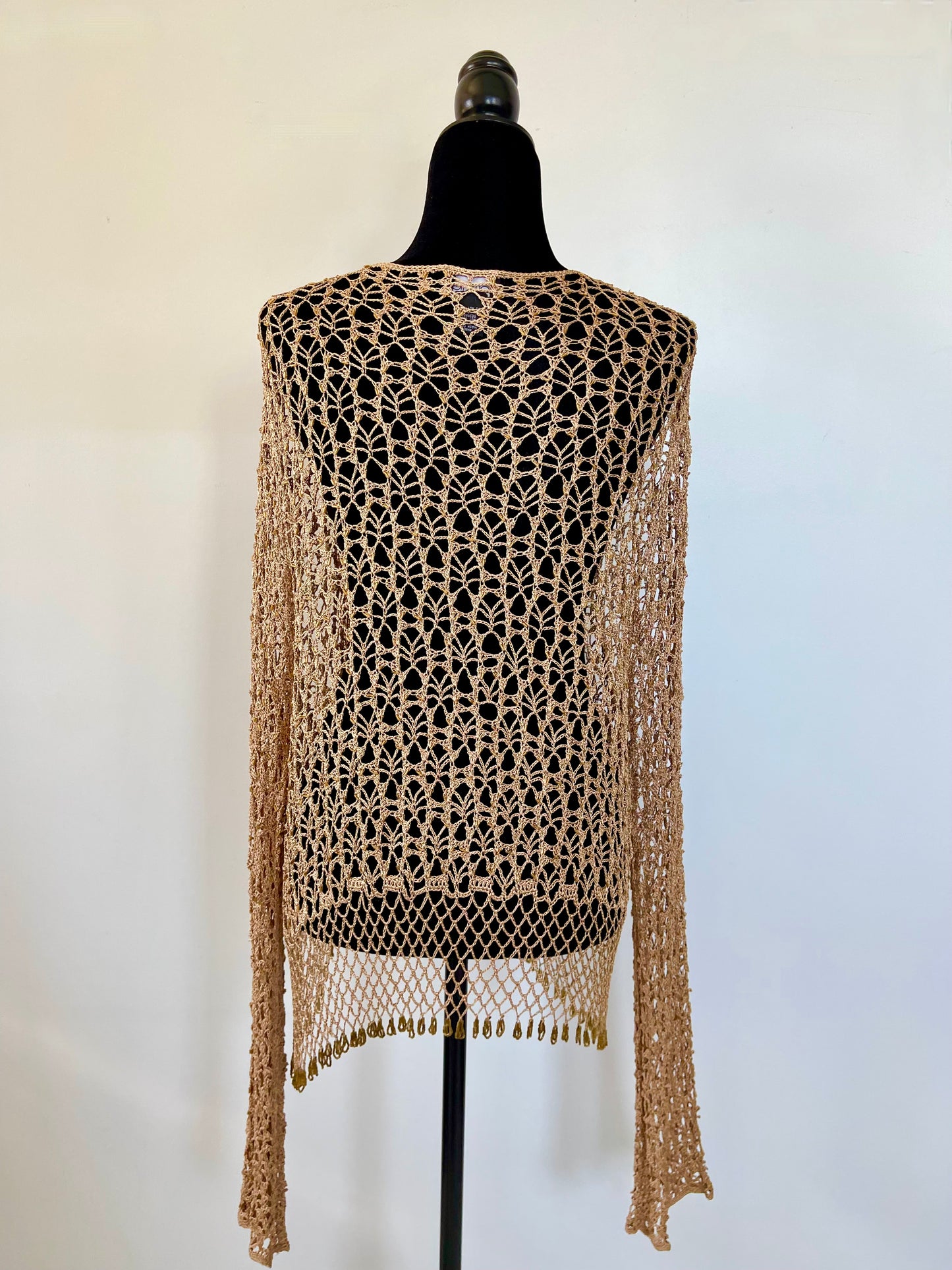 Vintage 90s Beaded Crocheted Cardigan