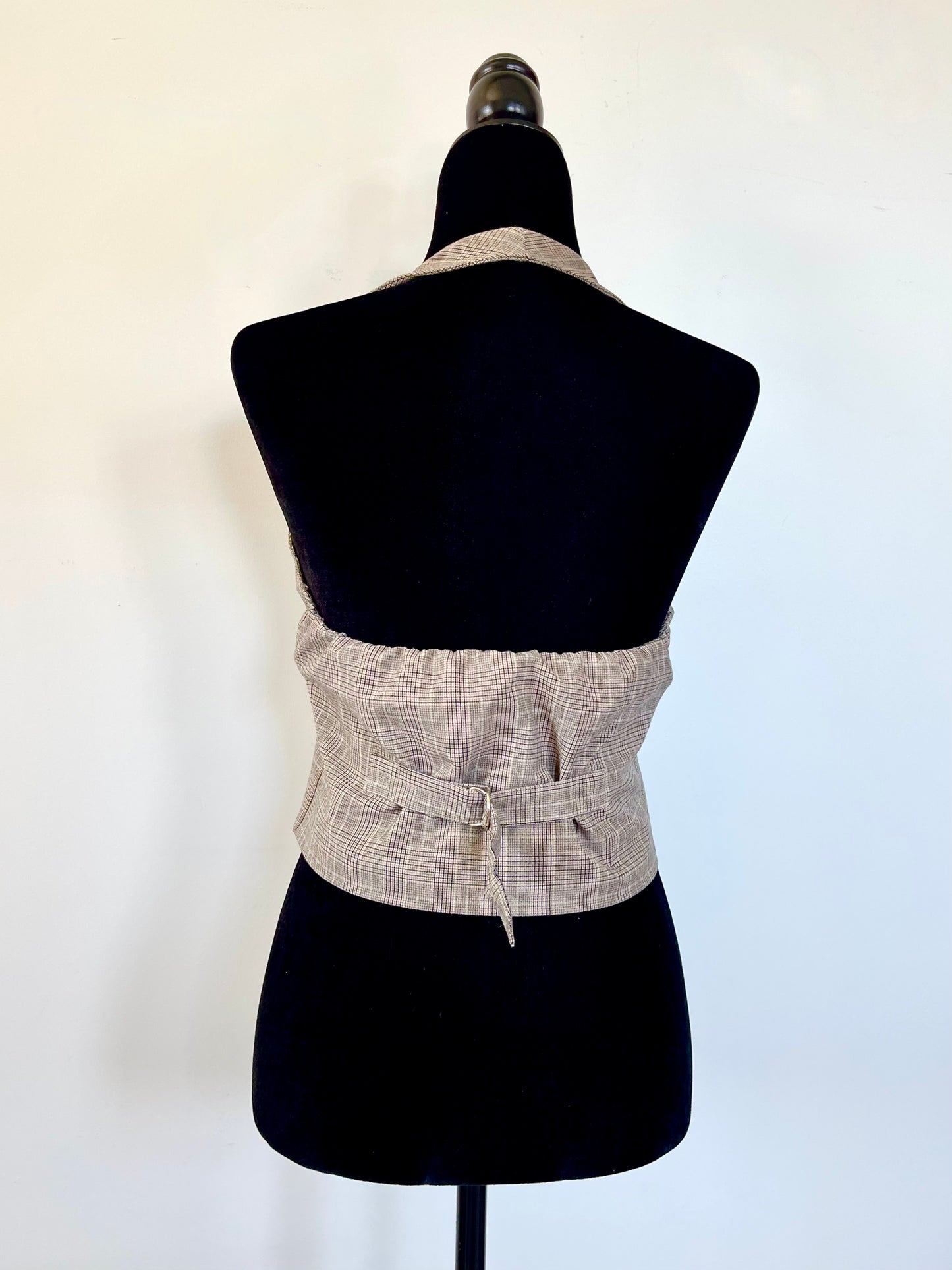 Vintage Y2K HotKiss Plaid Cropped Halter Vest