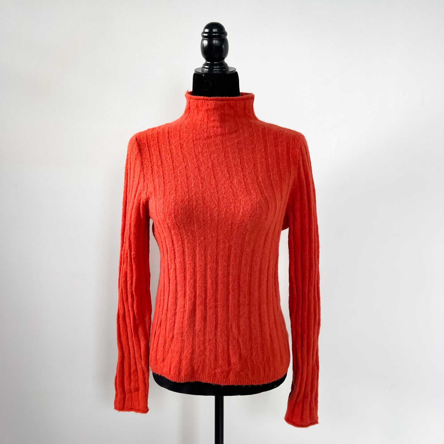 Madewell Mock Neck Sweater in Pumpkin Orange