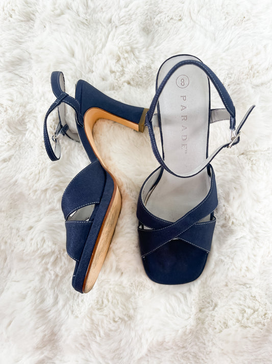 Strappy Jean Platform Sandals