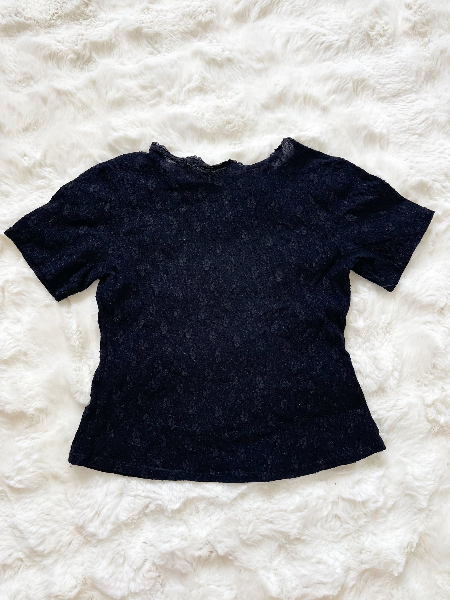 Vintage 90s Black Lace Top