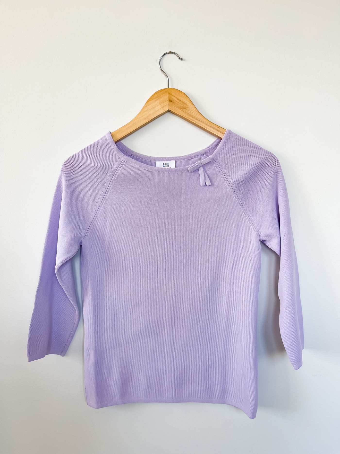 Vintage Lilac Knit Bow Top
