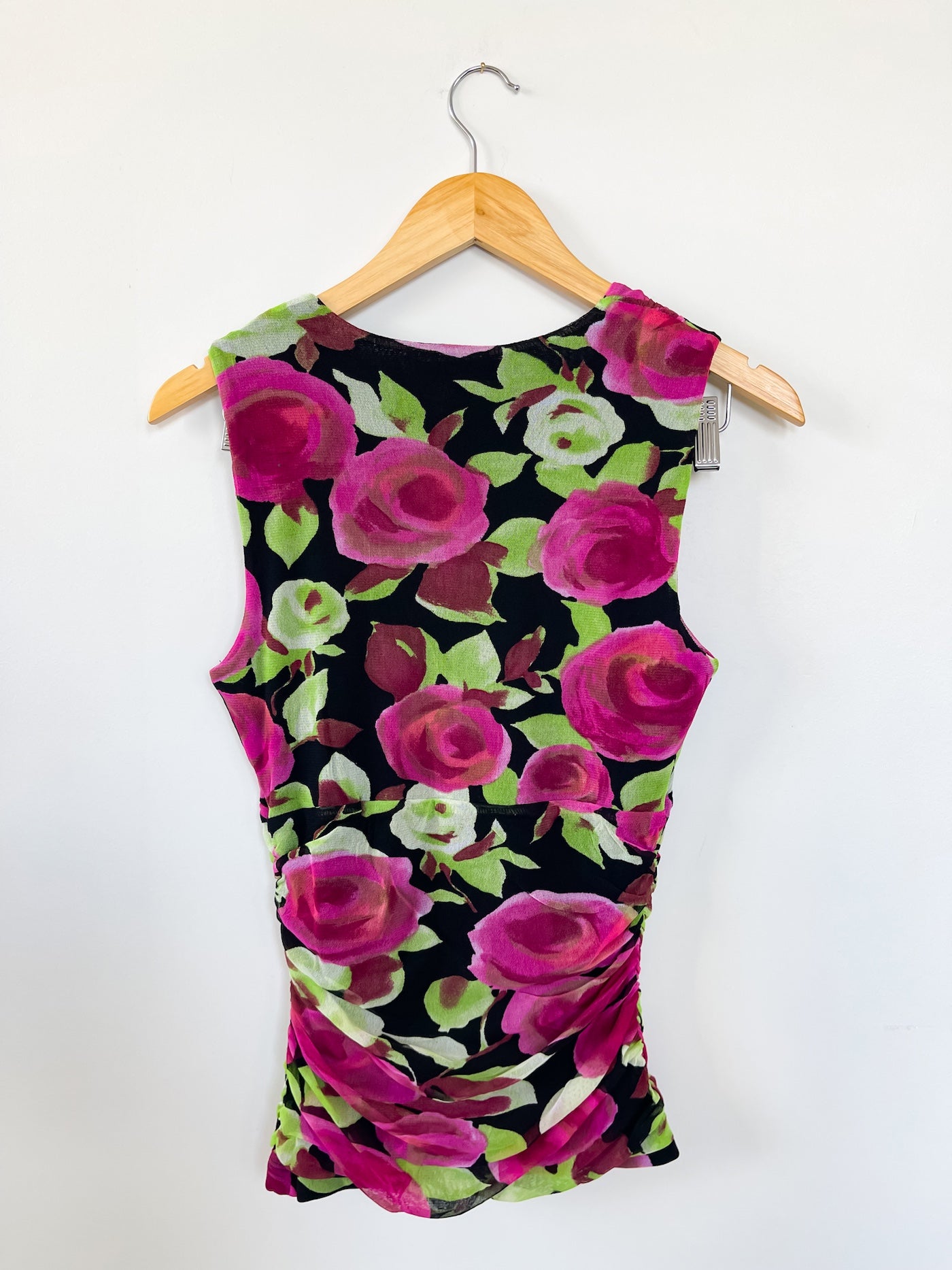 Vintage Mesh Floral Ruched Top