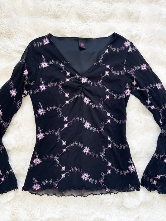 Vintage 90s Floral Fairy Top