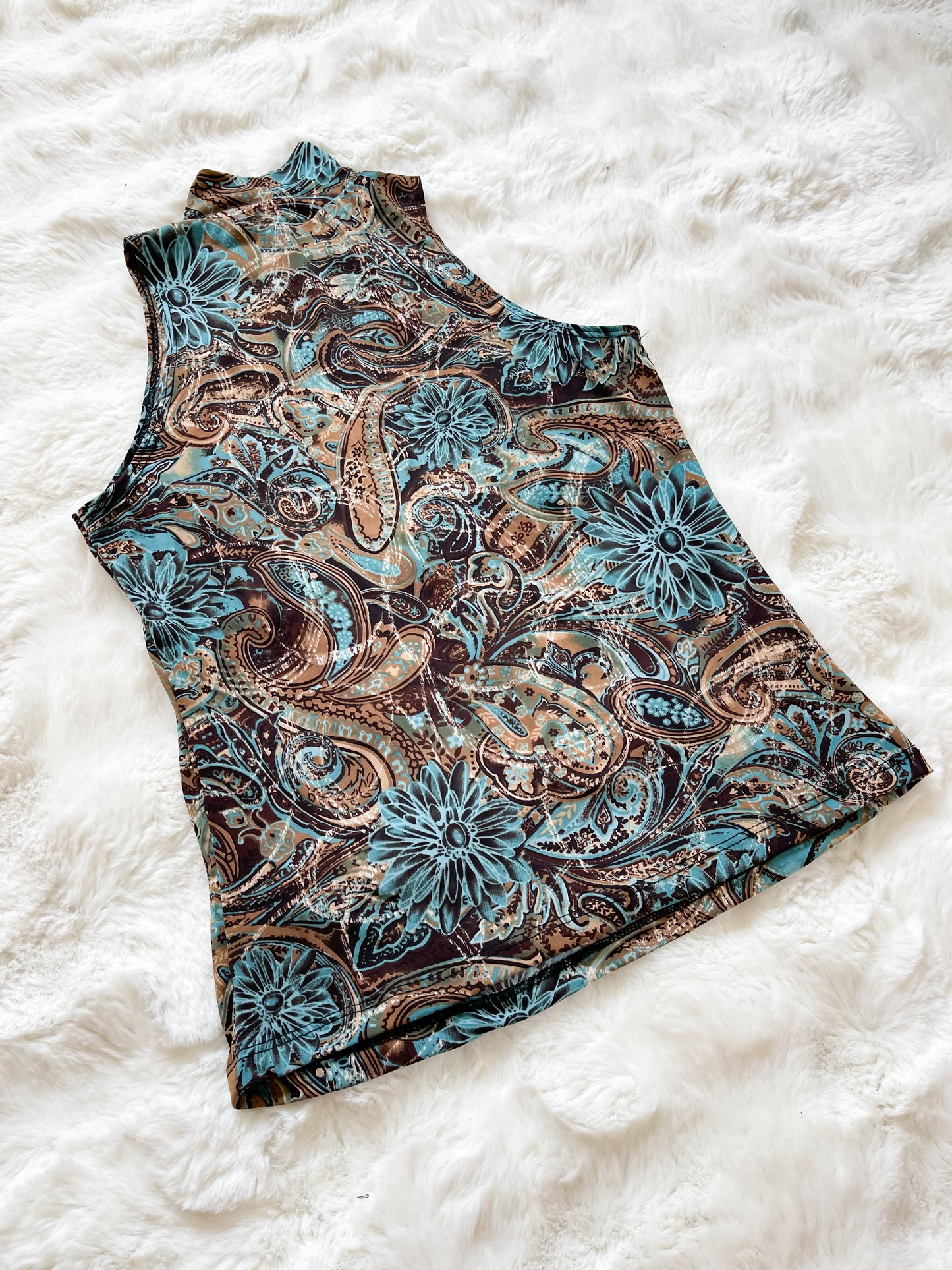 Vintage Y2K Paisley High Neck Top