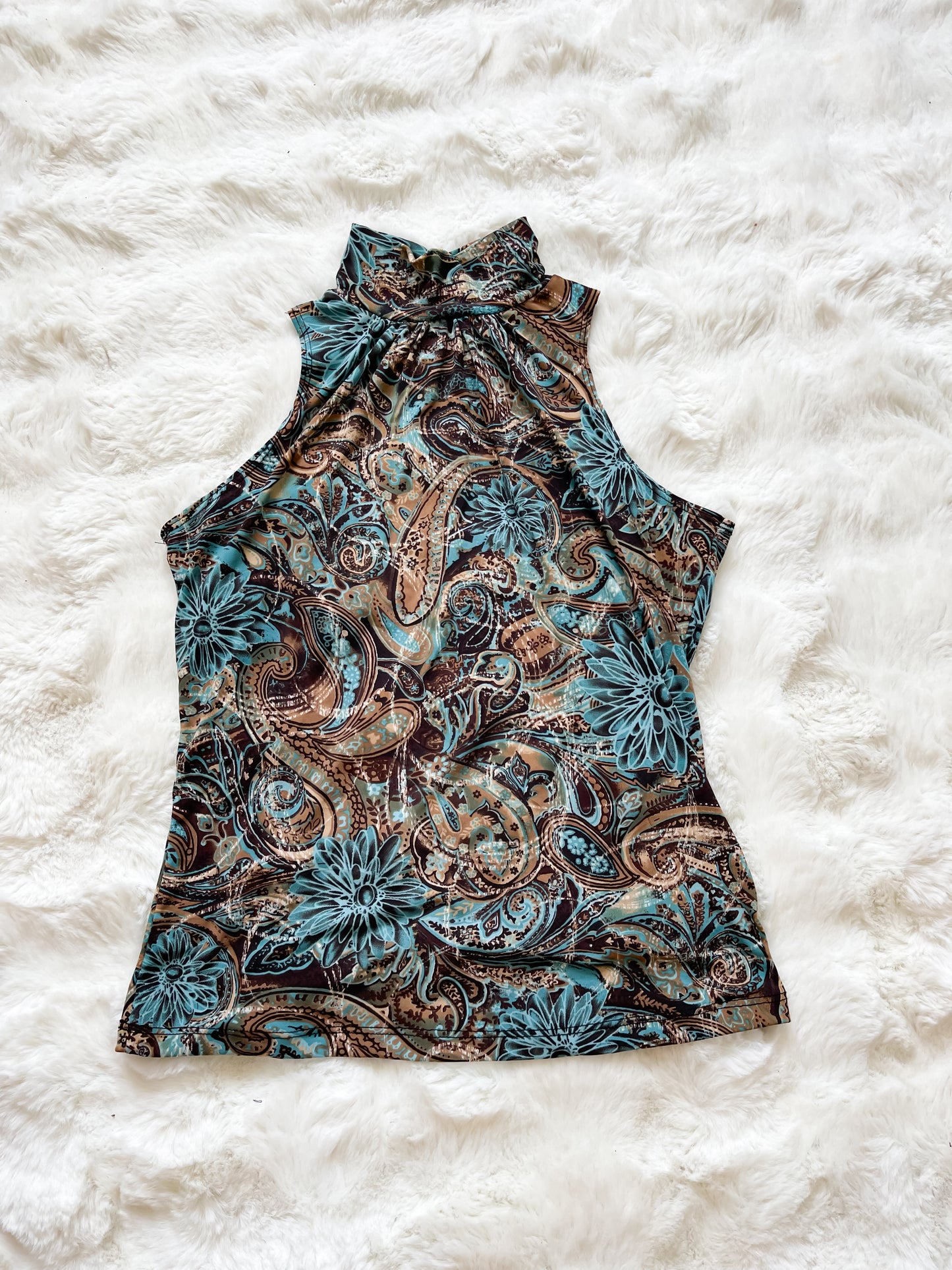 Vintage Y2K Paisley High Neck Top
