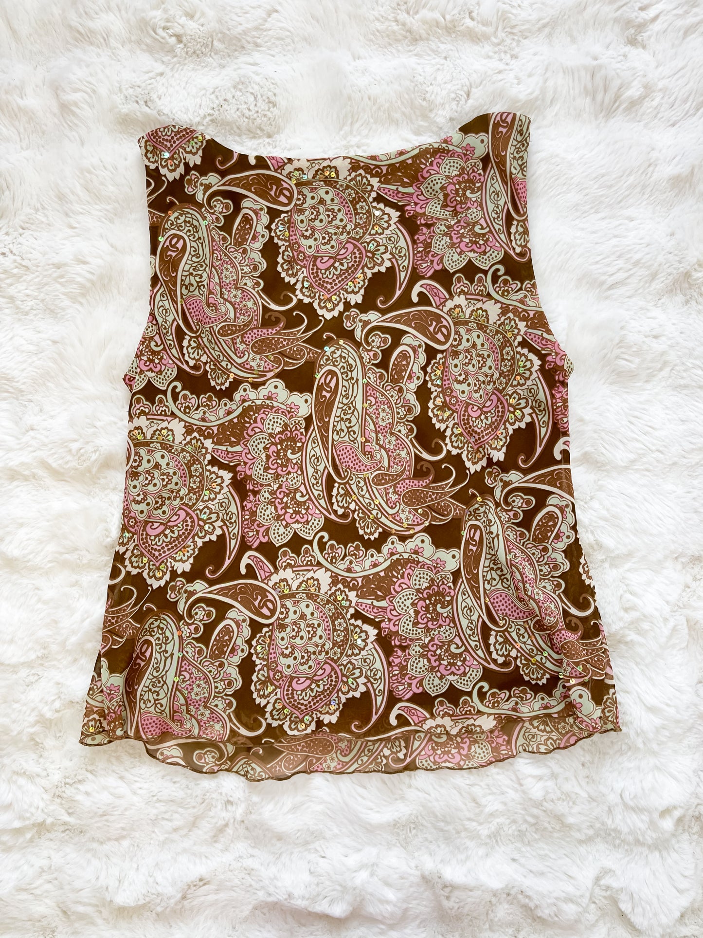 Vintage Y2K  Paisley and Sequin Top