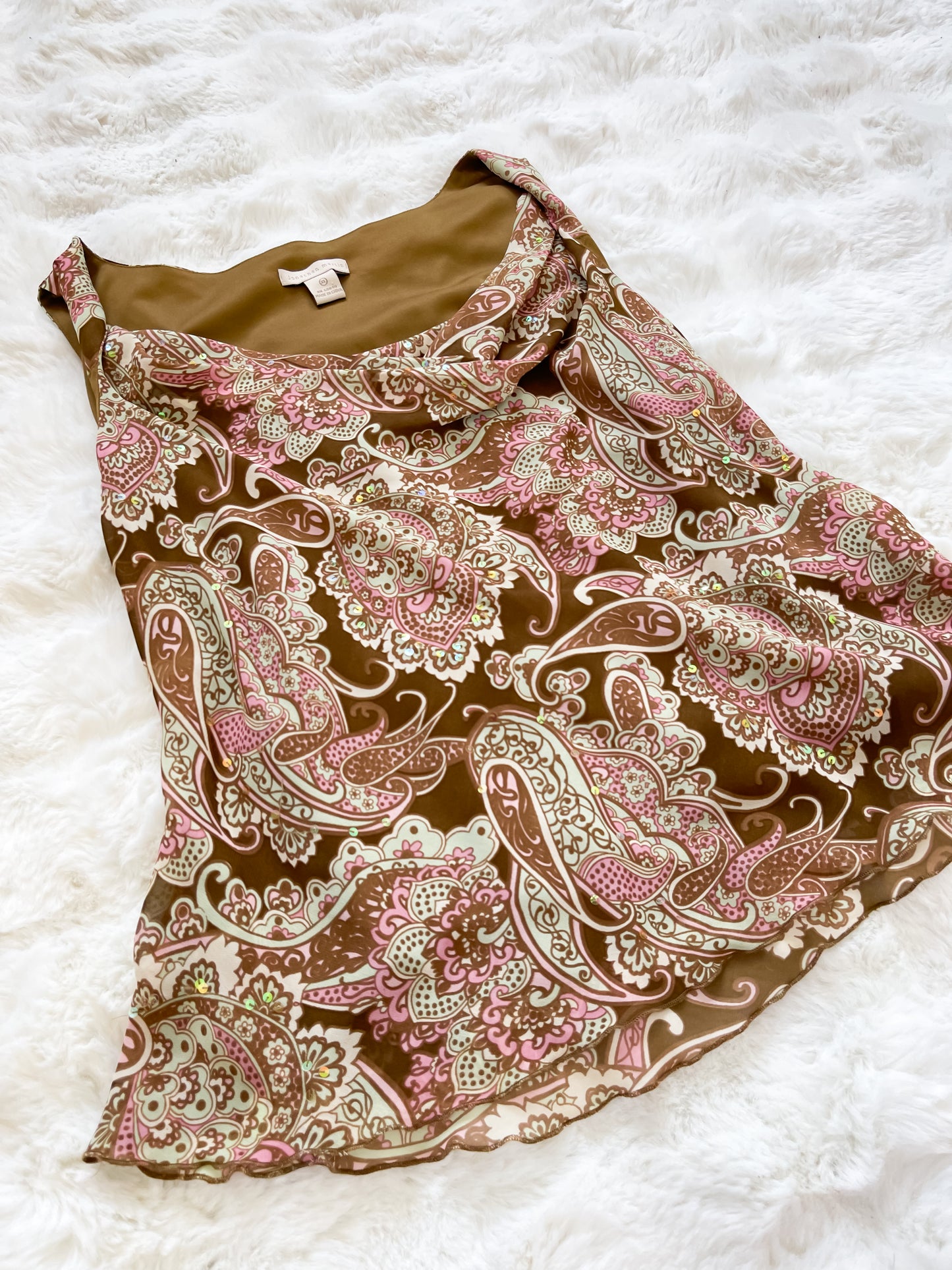 Vintage Y2K  Paisley and Sequin Top