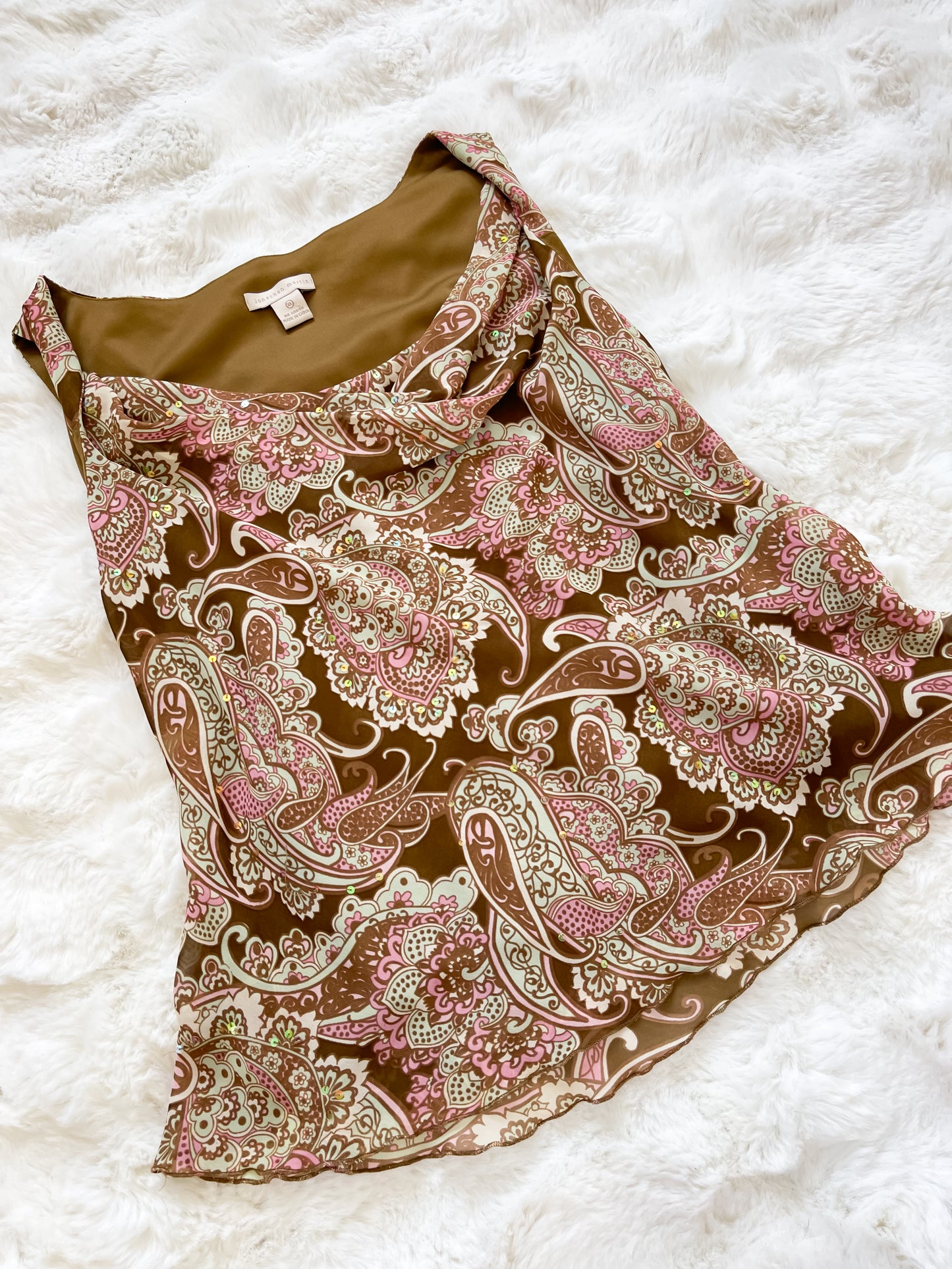 Vintage Y2K  Paisley and Sequin Top