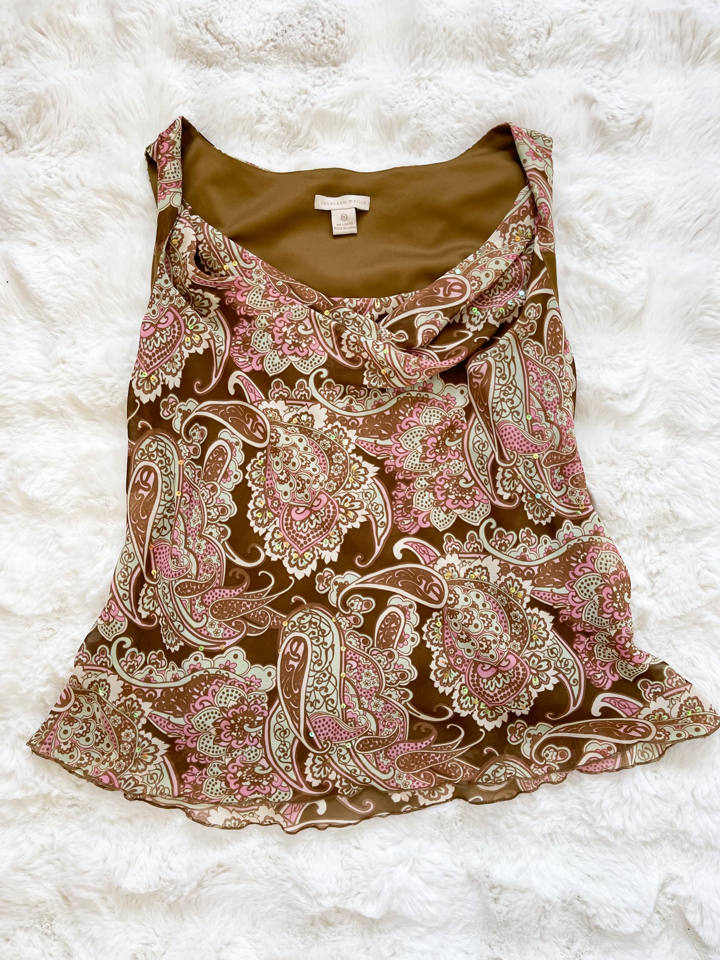 Vintage Y2K  Paisley and Sequin Top