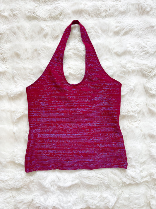 Vintage Y2K Sparkle Halter Top