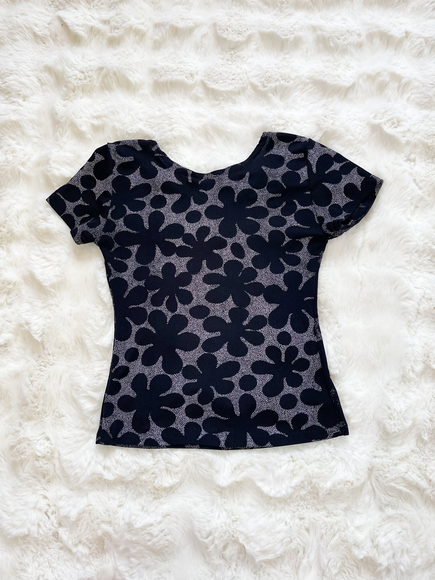 Vintage Floral Sparkle Top