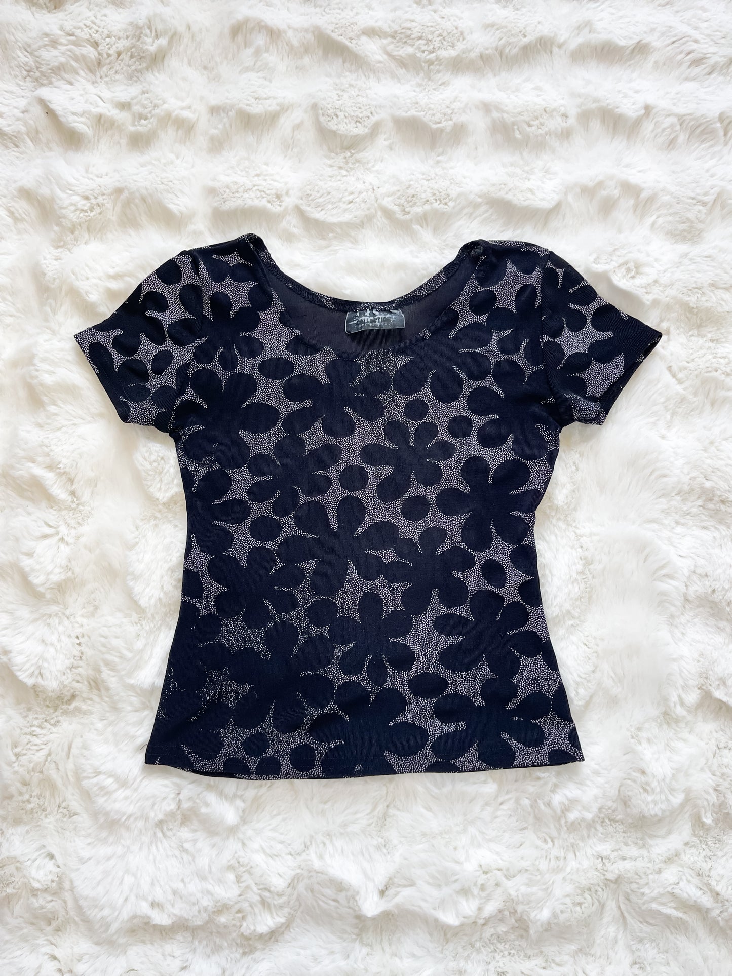 Vintage Floral Sparkle Top