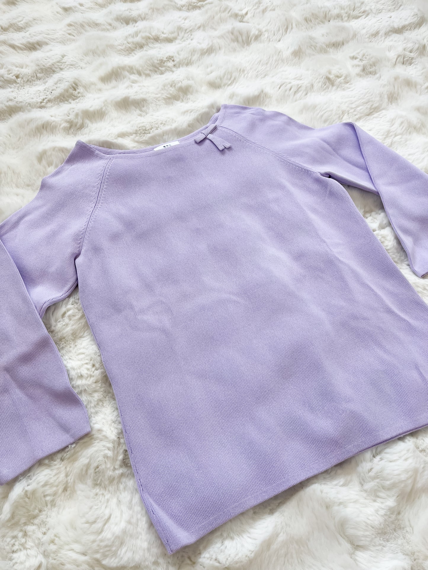 Vintage Lilac Knit Bow Top
