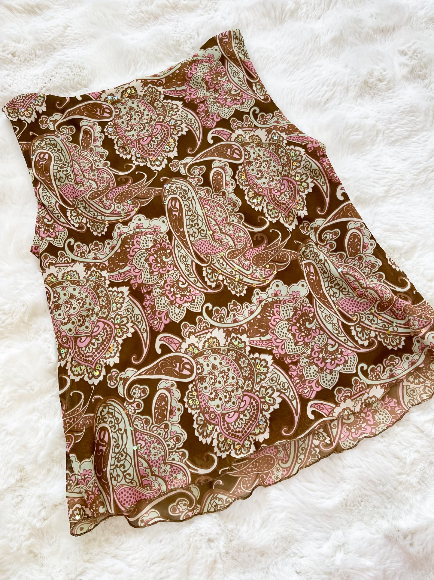 Vintage Y2K  Paisley and Sequin Top