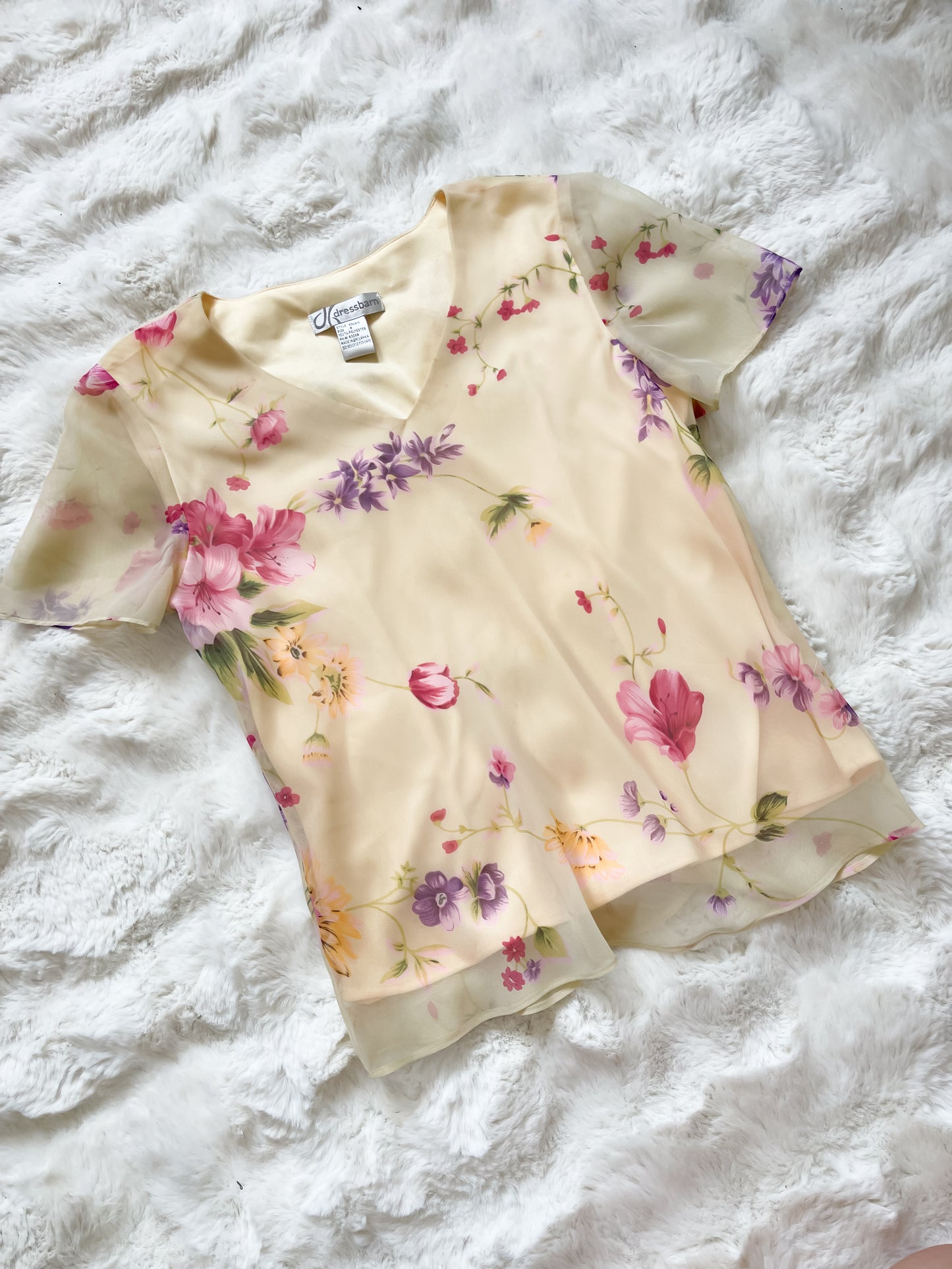 Floral Top in Butter Yellow